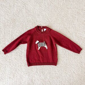 Doggy Intarsia Jumper in Burgundy